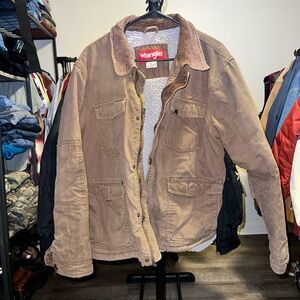 Wrangler Sherpa Men's Brown Field Jacket Size Large